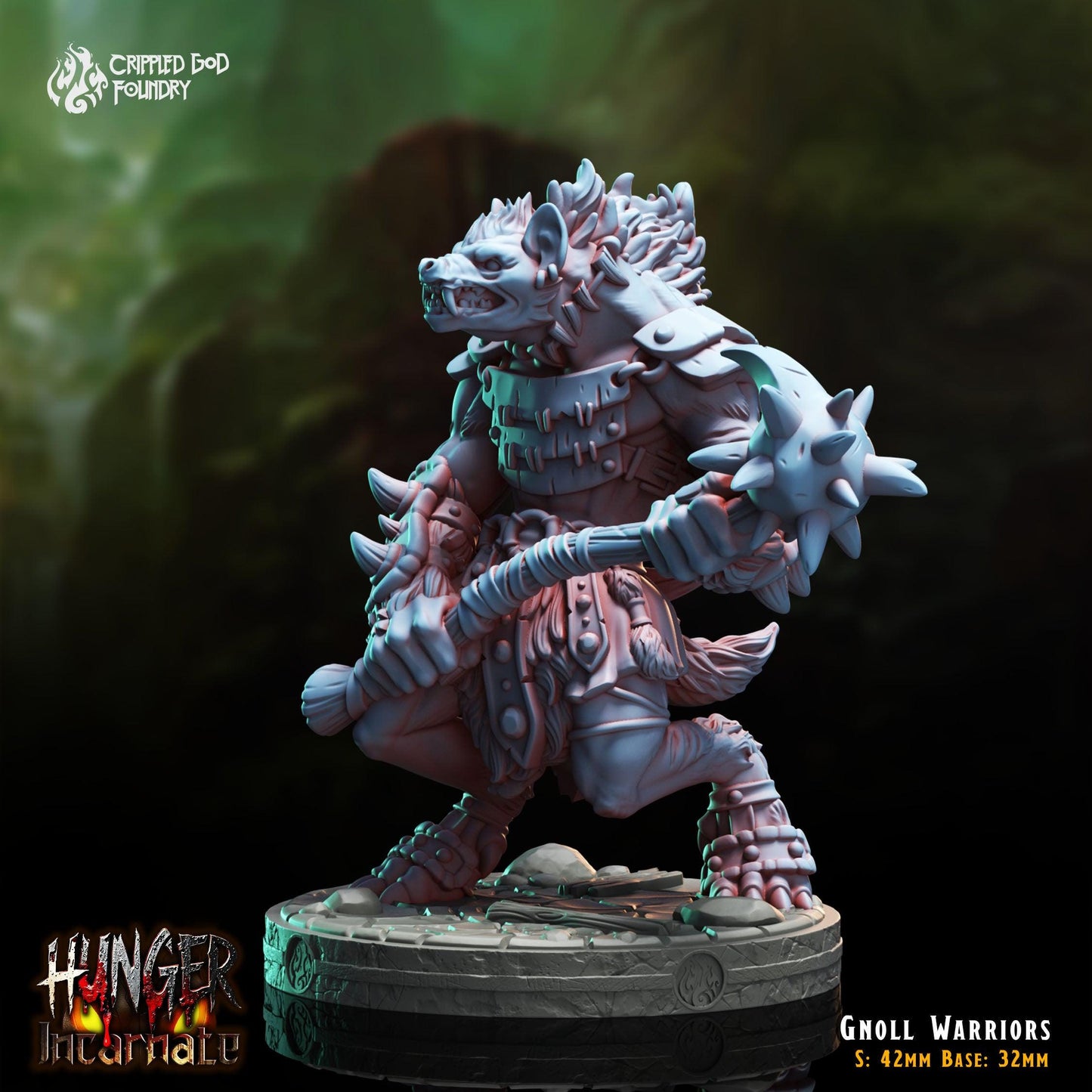Gnoll Warriors - 28mm to 32mm RPG Miniature for Tabletop Gaming - Unpainted Tabletop RPG Villain Miniature