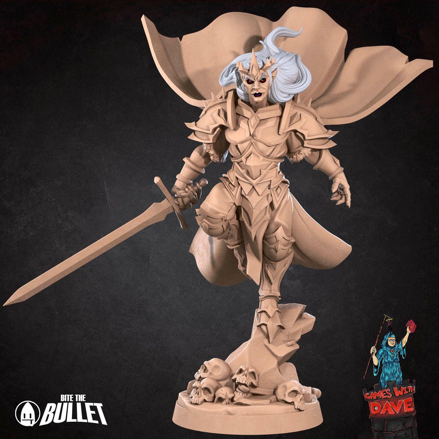 Vampire Paladin - Horror RPG Miniature - 28mm to 32mm RPG Miniature Designed by Bite the Bullet - Tabletop RPG Accessory
