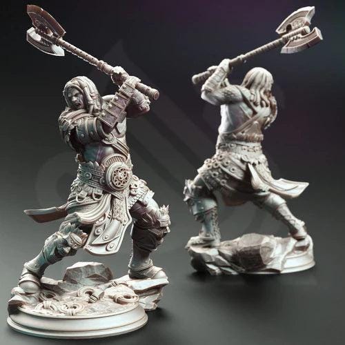 Charnuk, Colossal Knight - 75mm or 32mm Miniature for Dungeons and Dragons, Shadowdark and other RPG's - Unpainted