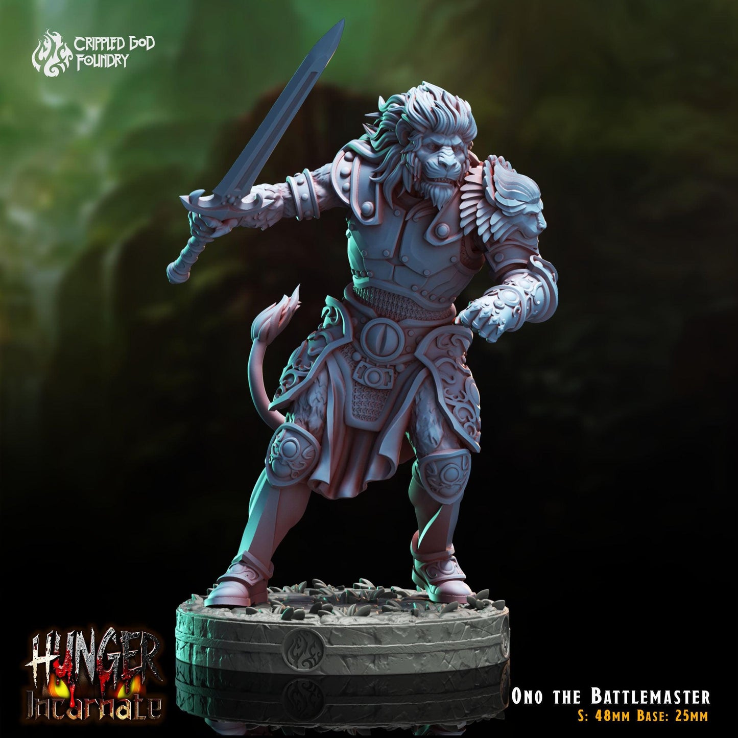 Ono the Battlemaster - 28mm to 32mm RPG Miniature for Tabletop Gaming - Unpainted Tabletop RPG Miniature