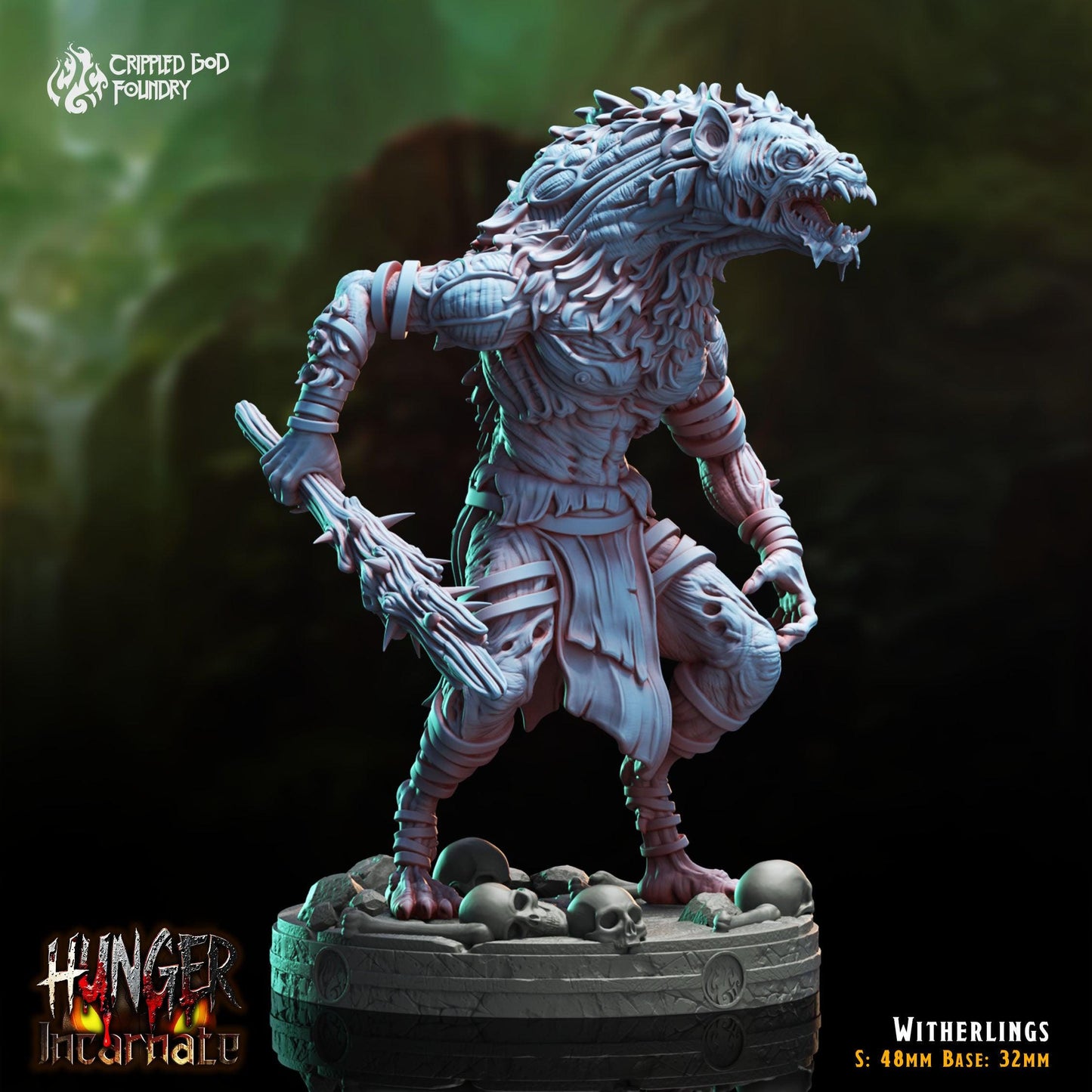 Gnoll Witherlings - 28mm to 32mm RPG Miniature for Tabletop Gaming - Unpainted Tabletop RPG Villain Miniature