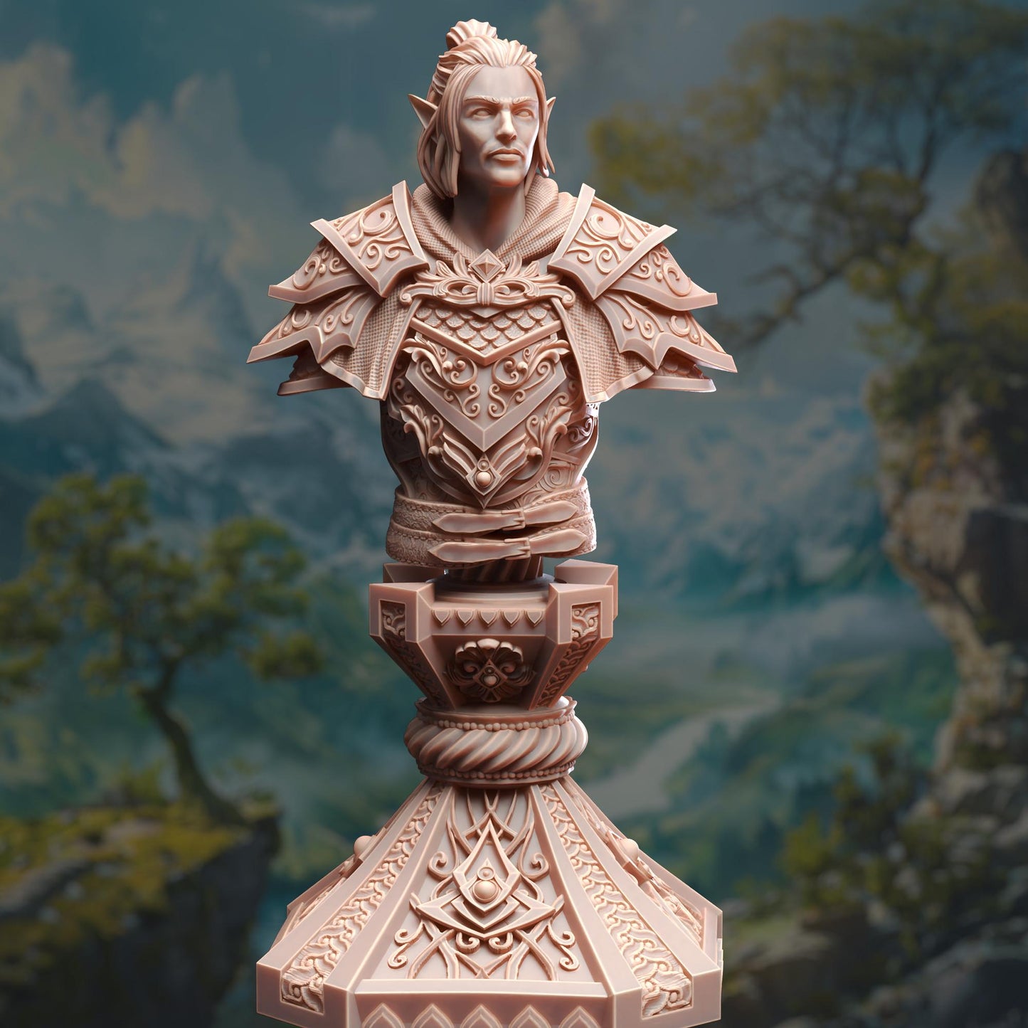 Ervion Ro Estel Character Bust - Elven Monster Hunter Ranger - The Adventure Continues - Unpainted