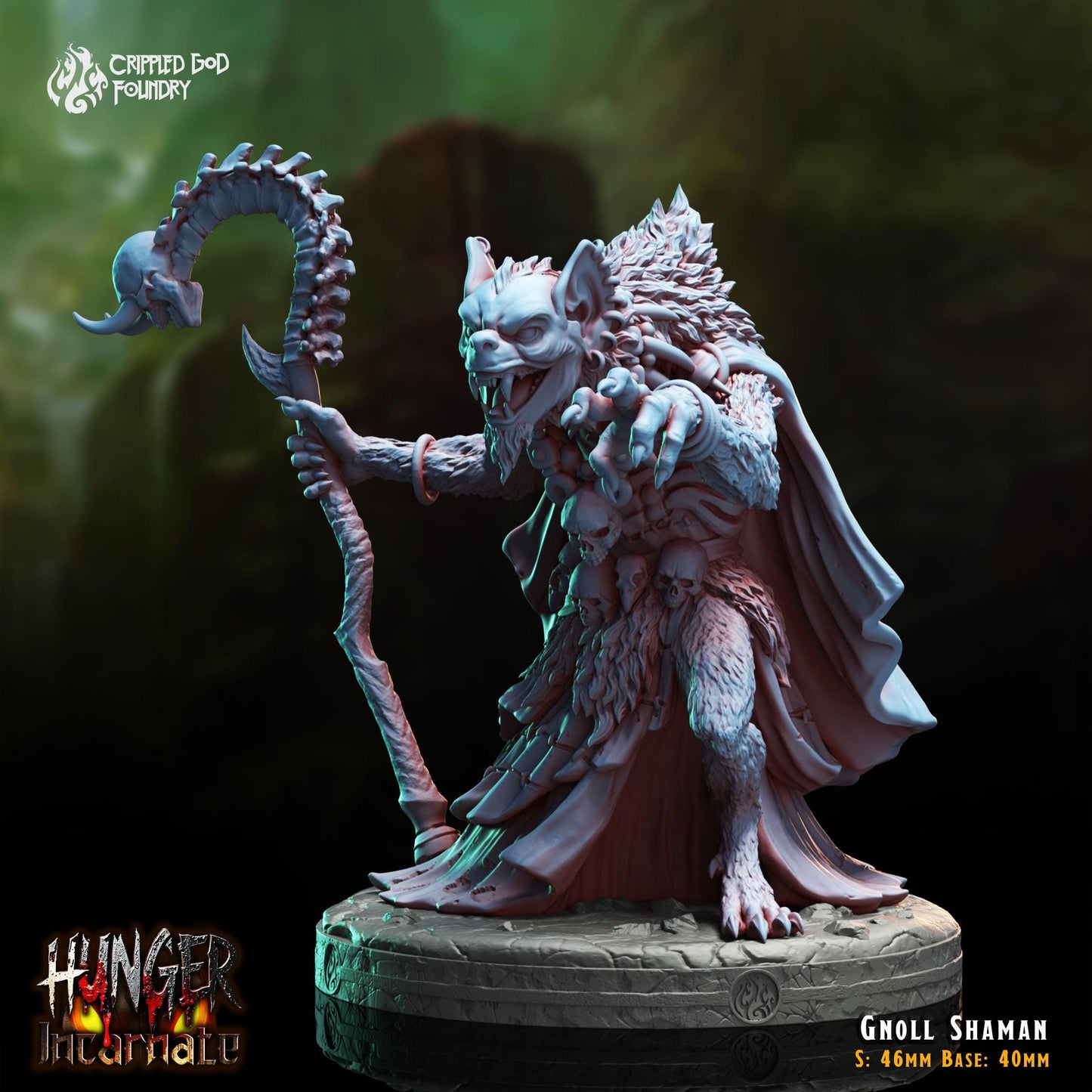 Gnoll Shaman - 28mm to 32mm RPG Miniature for Tabletop Gaming - Unpainted Tabletop RPG Villain Miniature