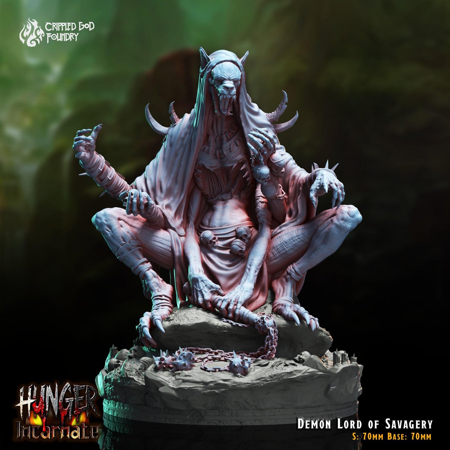 Demonlord of Savagery - 28mm to 32mm RPG Miniature for Tabletop Gaming - Unpainted Tabletop RPG Villain Miniature