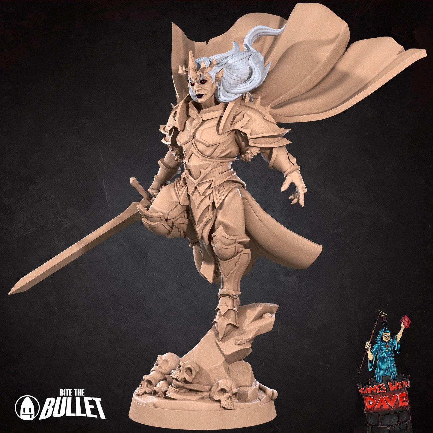 Vampire Paladin - Horror RPG Miniature - 28mm to 32mm RPG Miniature Designed by Bite the Bullet - Tabletop RPG Accessory