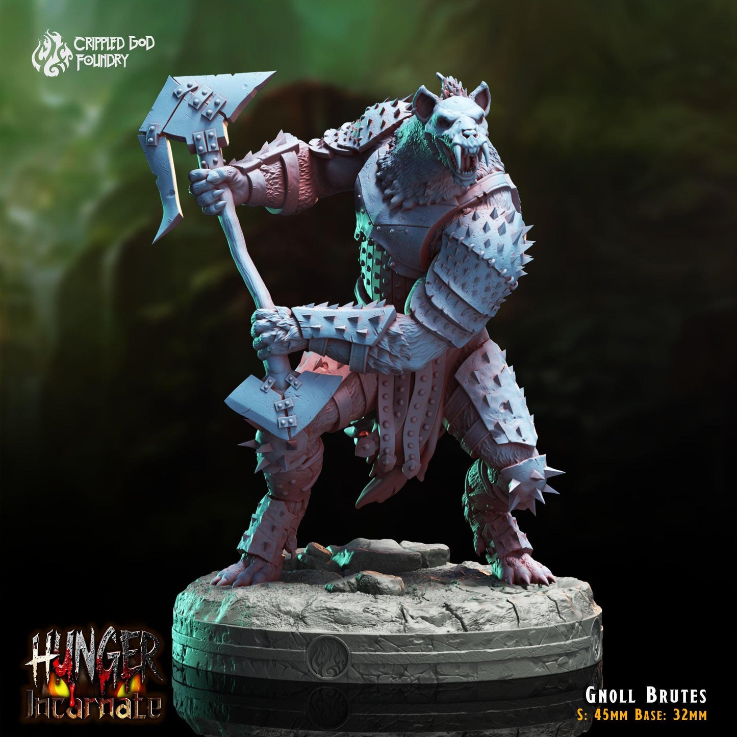 Gnoll Brutes - 28mm to 32mm RPG Miniature for Tabletop Gaming - Unpainted Tabletop RPG Villain Miniature