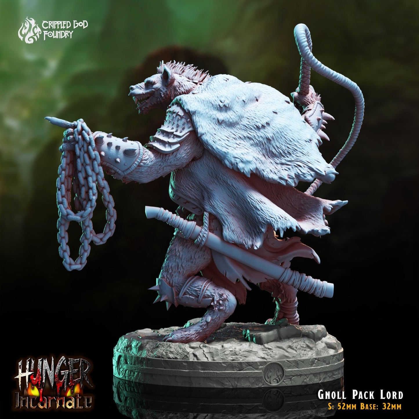 Gnoll Pack Lord - 28mm to 32mm RPG Miniature for Tabletop Gaming - Unpainted Tabletop RPG Villain Miniature