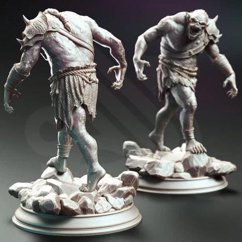 Trogg Cannibals - Set of 3 or Individual - 32mm Miniature for Dungeons and Dragons, Shadowdark and other RPG's - Unpainted