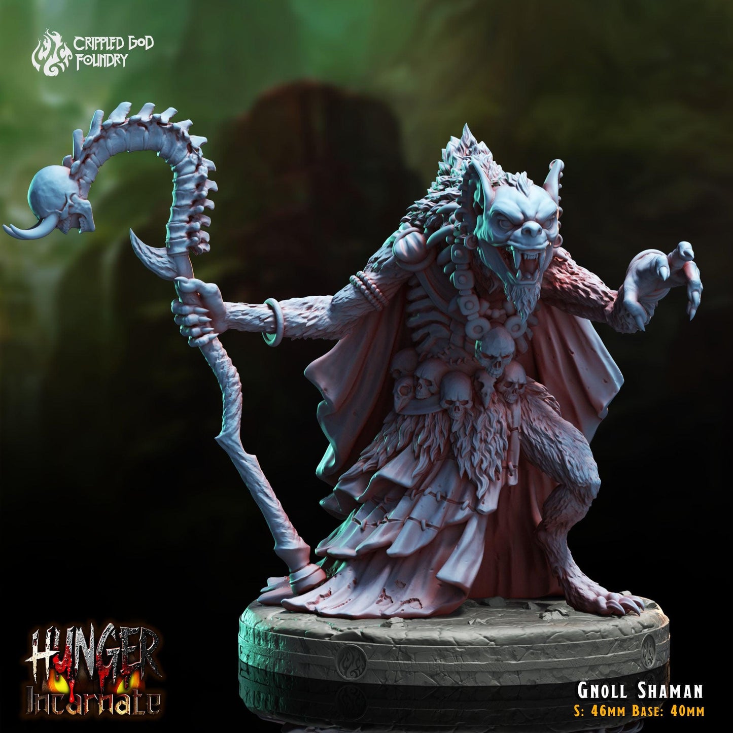 Gnoll Shaman - 28mm to 32mm RPG Miniature for Tabletop Gaming - Unpainted Tabletop RPG Villain Miniature