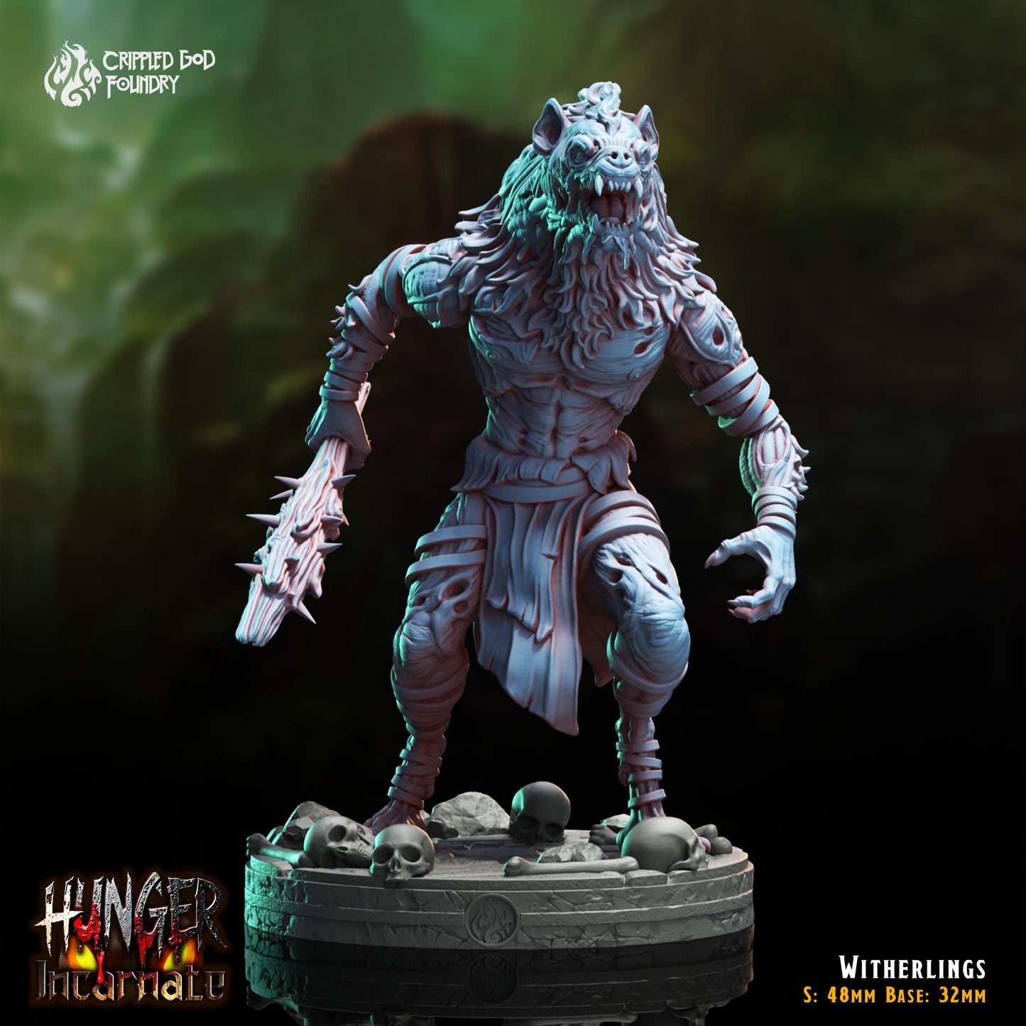 Gnoll Witherlings - 28mm to 32mm RPG Miniature for Tabletop Gaming - Unpainted Tabletop RPG Villain Miniature