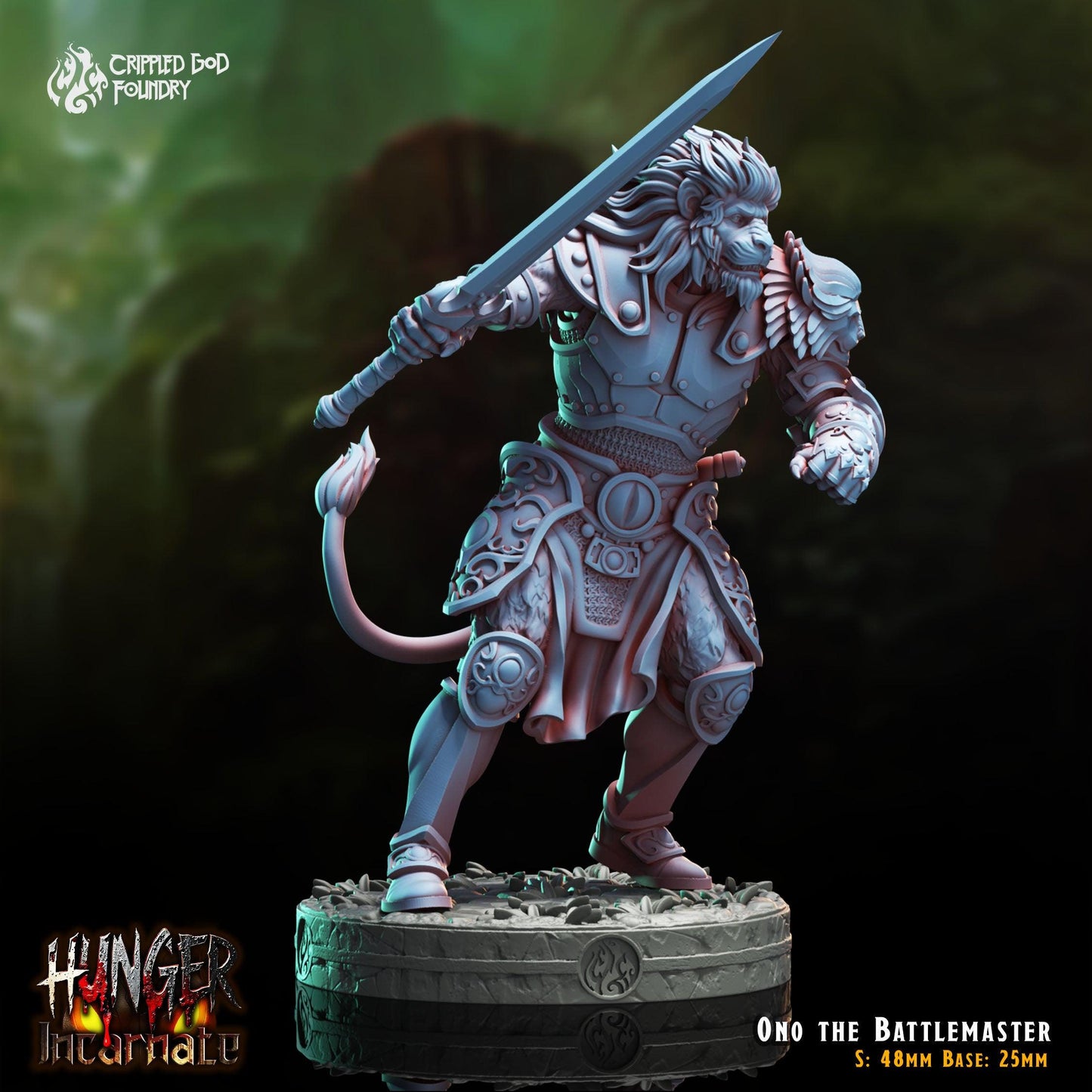 Ono the Battlemaster - 28mm to 32mm RPG Miniature for Tabletop Gaming - Unpainted Tabletop RPG Miniature