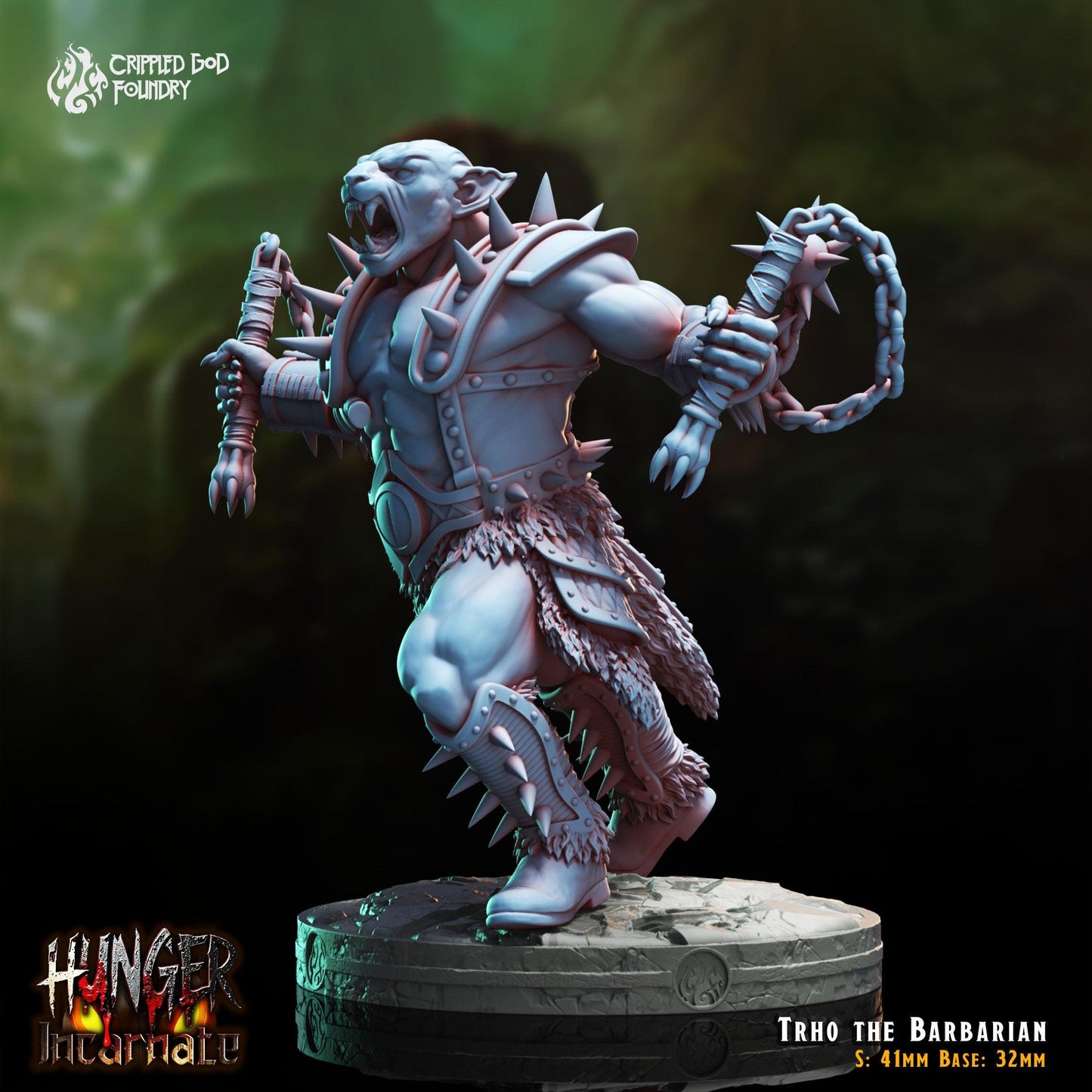 Trho the Barbarian - 28mm to 32mm RPG Miniature for Tabletop Gaming - Unpainted Tabletop RPG Villain Miniature