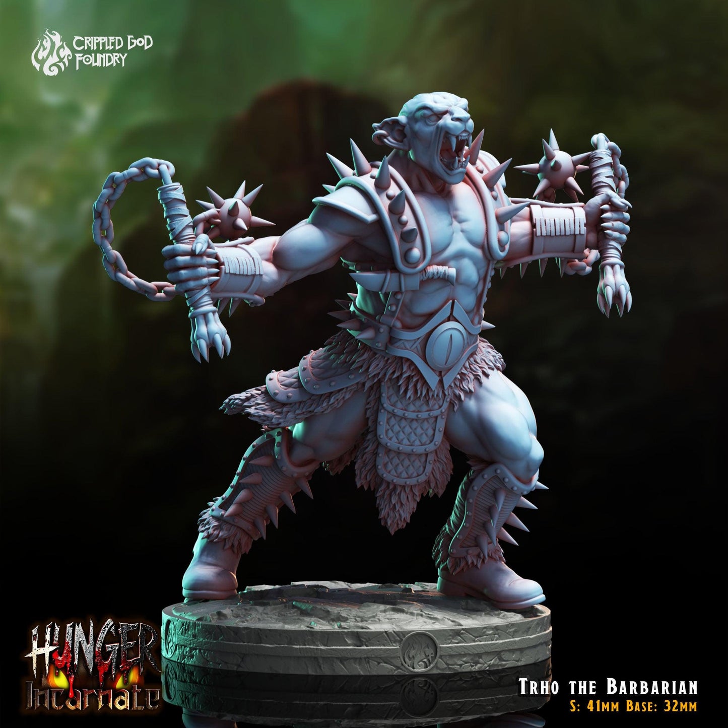 Trho the Barbarian - 28mm to 32mm RPG Miniature for Tabletop Gaming - Unpainted Tabletop RPG Villain Miniature