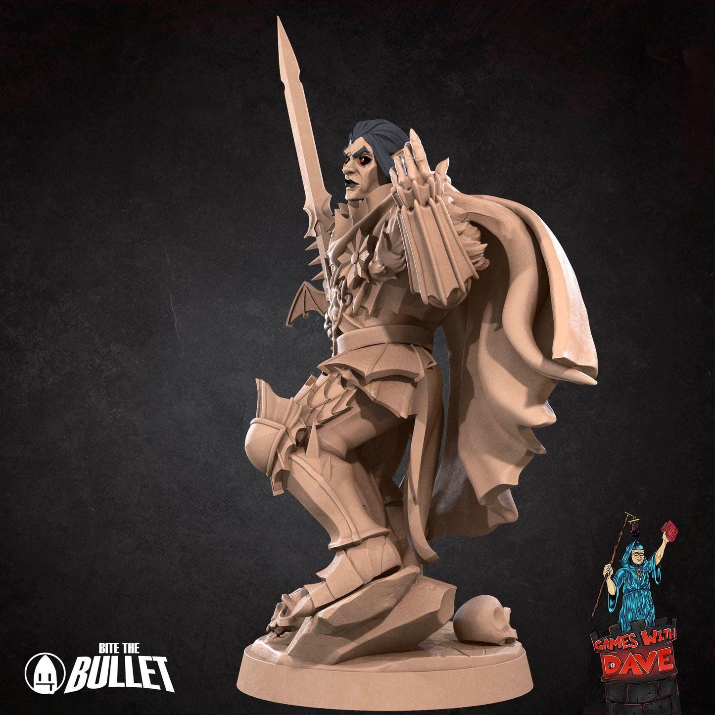Vampire Warrior - Horror RPG Miniature - 28mm to 32mm RPG Miniature Designed by Bite the Bullet - Tabletop RPG Accessory