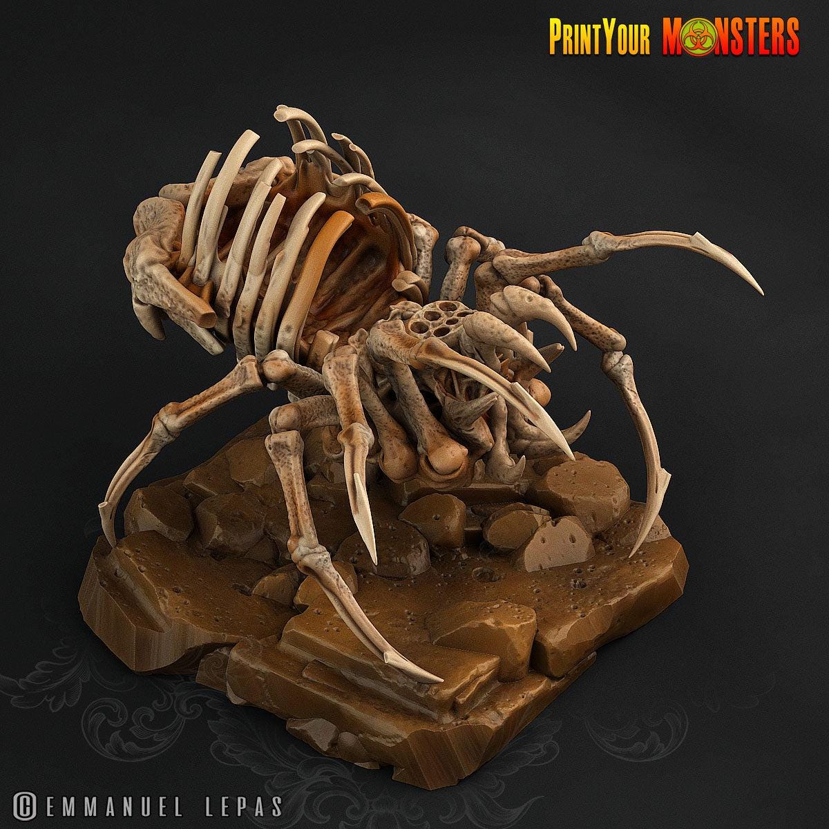 Bone Spiders - Skeleton Spider Miniatures for Dungeons and Dragons, Shadowdark and Pathfinder RPG - Unpainted