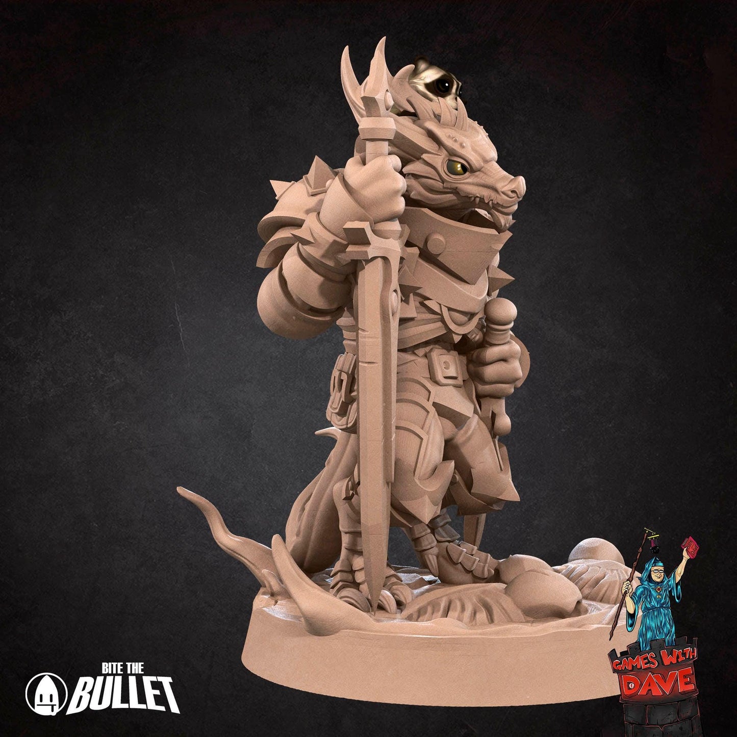 Kobold Paladin - RPG Monster Miniature - 28mm to 32mm RPG Miniature Designed by Bite the Bullet - Tabletop RPG Accessory