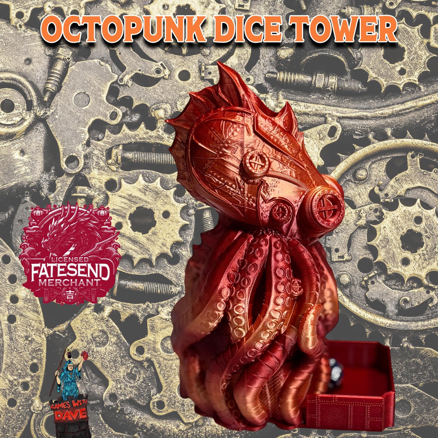 Octopunk Dice Tower - RPG Gift - DND Dice Roller