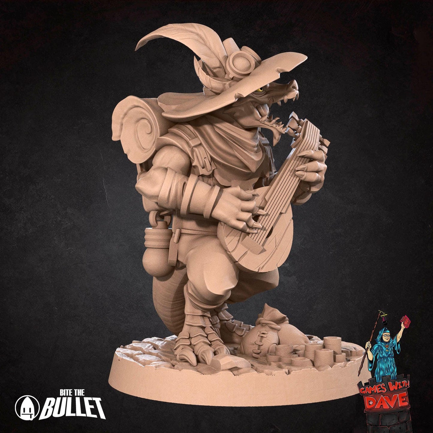 Kobold Bard - RPG Monster Miniature - 28mm to 32mm RPG Miniature Designed by Bite the Bullet - Tabletop RPG Accessory