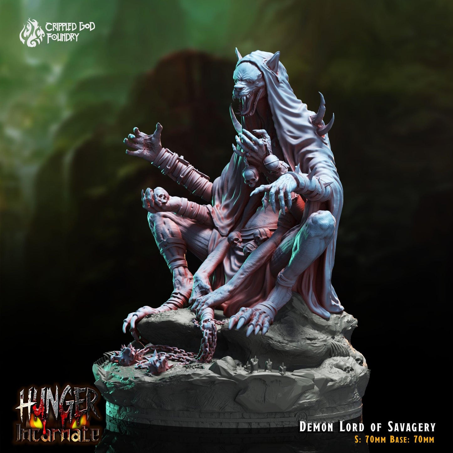 Demonlord of Savagery - 28mm to 32mm RPG Miniature for Tabletop Gaming - Unpainted Tabletop RPG Villain Miniature