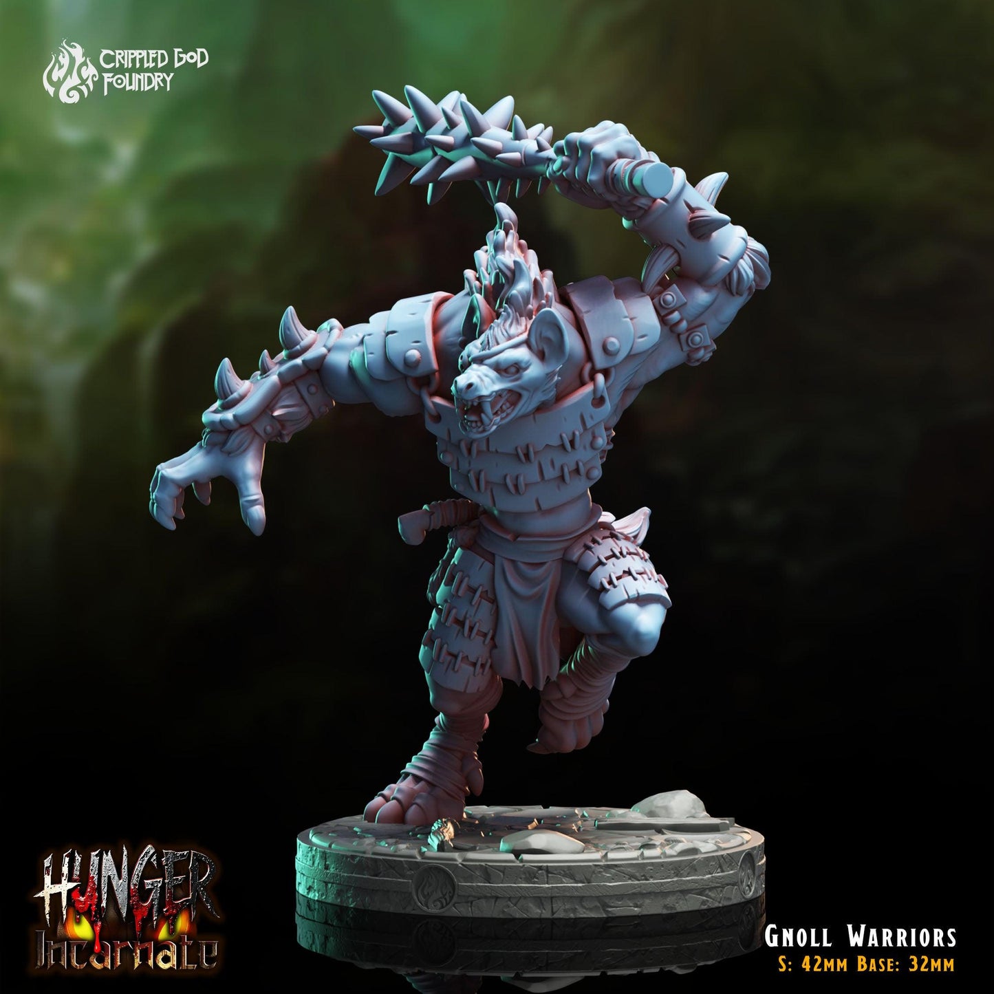 Gnoll Warriors - 28mm to 32mm RPG Miniature for Tabletop Gaming - Unpainted Tabletop RPG Villain Miniature