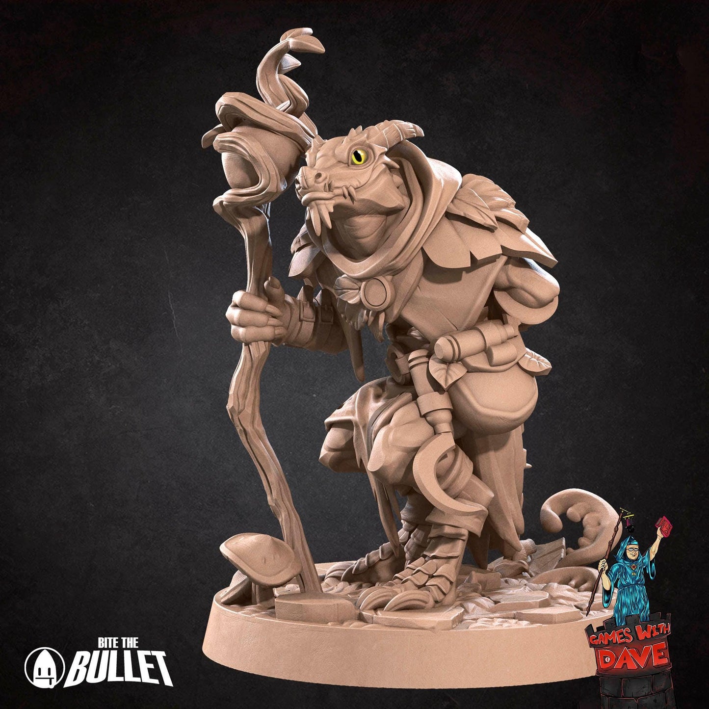 Kobold Druid - RPG Monster Miniature - 28mm to 32mm RPG Miniature Designed by Bite the Bullet - Tabletop RPG Accessory
