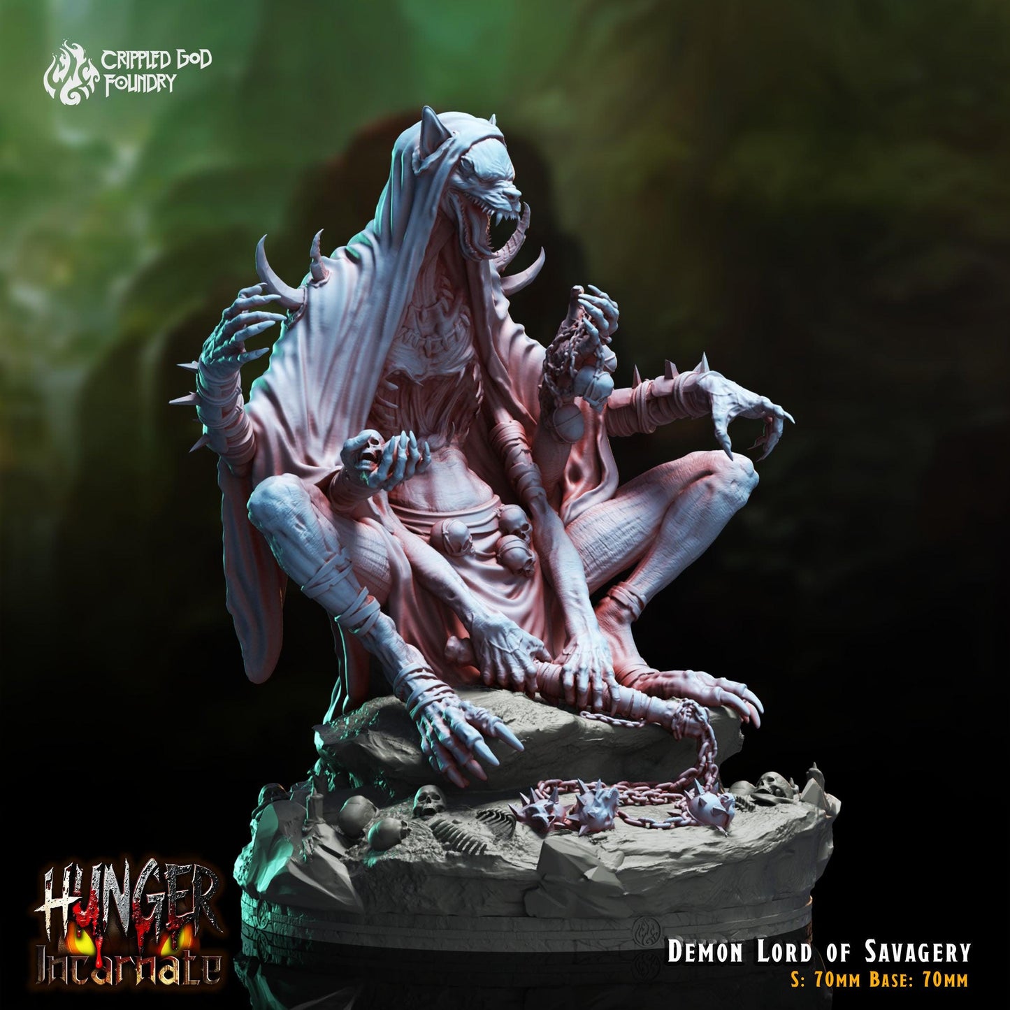Demonlord of Savagery - 28mm to 32mm RPG Miniature for Tabletop Gaming - Unpainted Tabletop RPG Villain Miniature