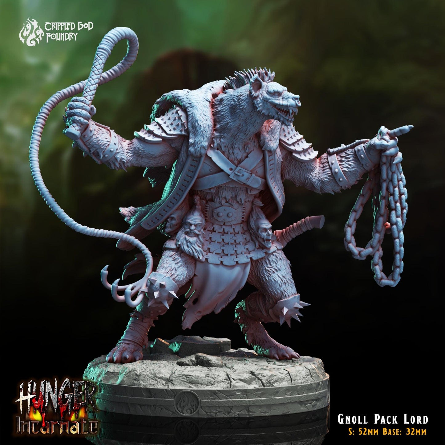 Gnoll Pack Lord - 28mm to 32mm RPG Miniature for Tabletop Gaming - Unpainted Tabletop RPG Villain Miniature