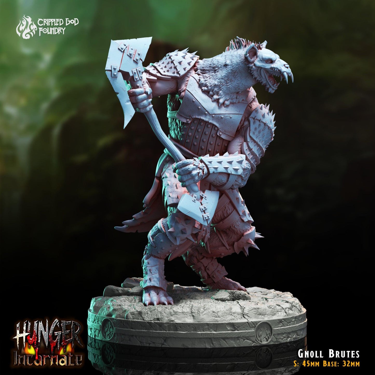 Gnoll Brutes - 28mm to 32mm RPG Miniature for Tabletop Gaming - Unpainted Tabletop RPG Villain Miniature