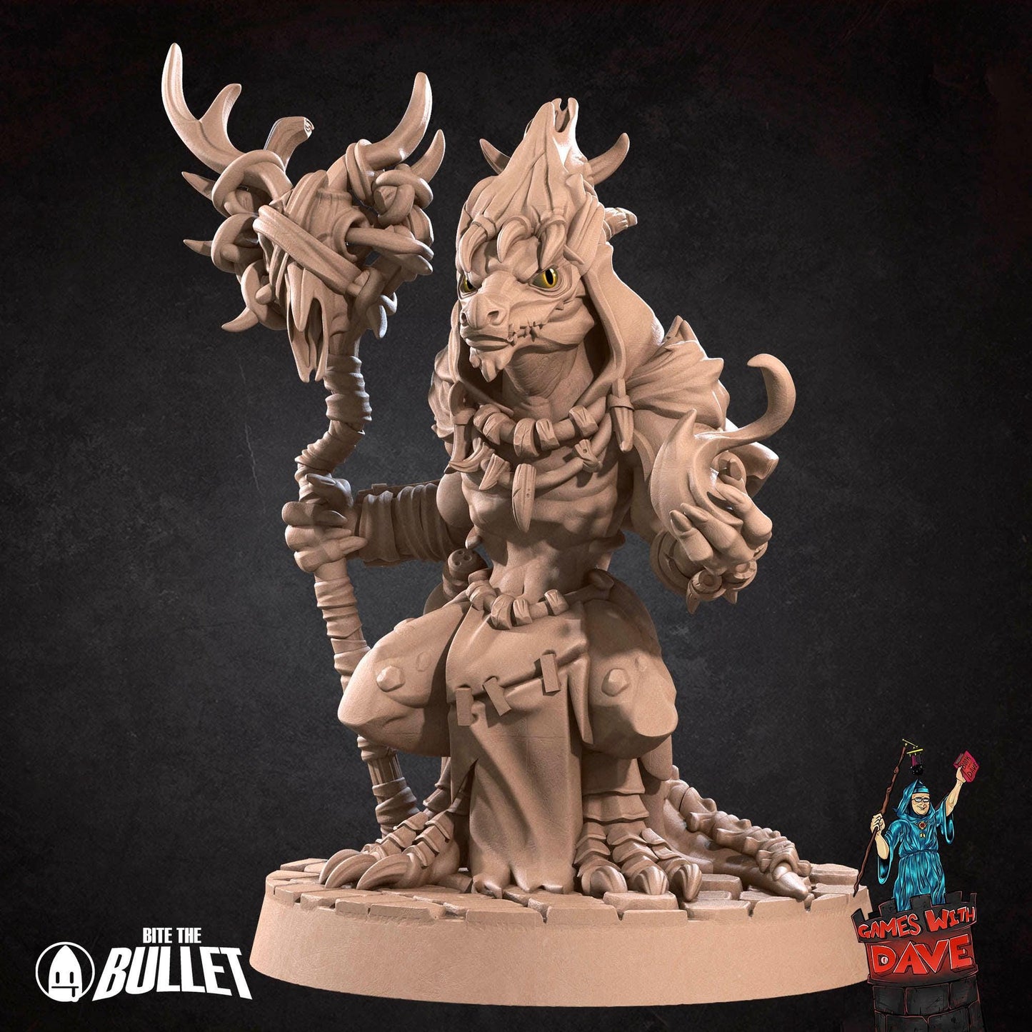 Kobold Warlock - RPG Monster Miniature - 28mm to 32mm RPG Miniature Designed by Bite the Bullet - Tabletop RPG Accessory
