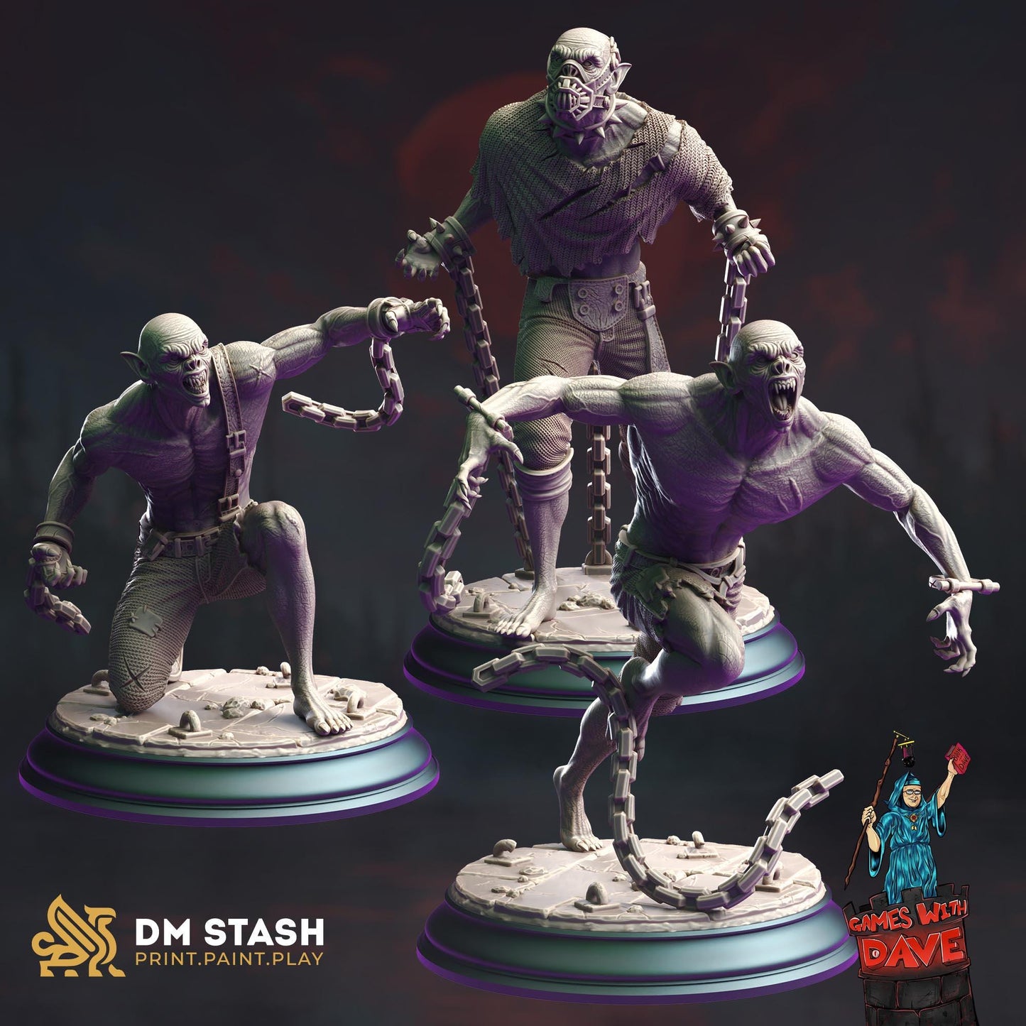 Esclavos Vampiros del Aquelarre - Miniaturas de terror para RPG de 32 mm o 75 mm - Miniatura DND - Sin pintar