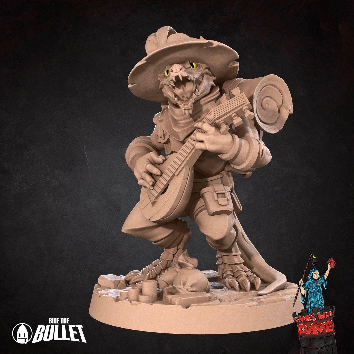 Kobold Bard - RPG Monster Miniature - 28mm to 32mm RPG Miniature Designed by Bite the Bullet - Tabletop RPG Accessory