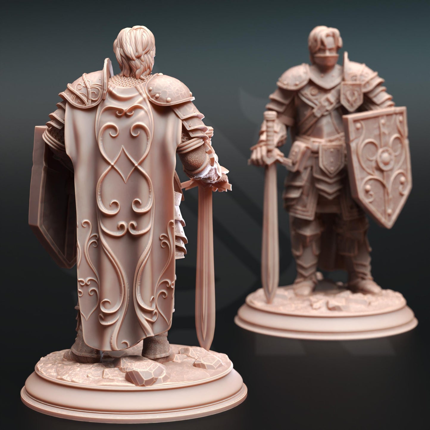 Arion Midrun - Maître de bataille humain - Figurine 32 mm et 75 mm pour Donjons et Dragons 5e édition et autres jeux de rôle - Non peinte