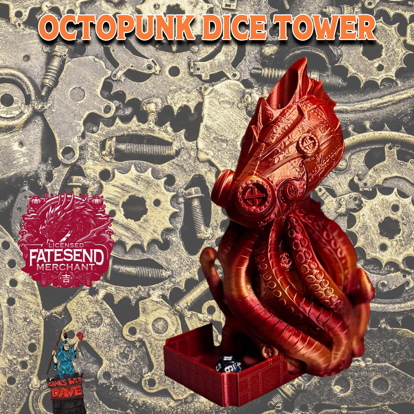 Octopunk Dice Tower - RPG Gift - DND Dice Roller