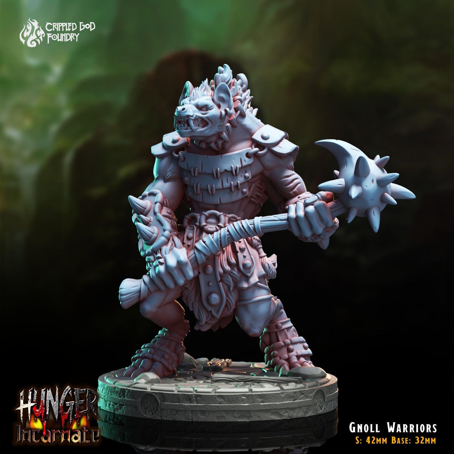 Gnoll Warriors - 28mm to 32mm RPG Miniature for Tabletop Gaming - Unpainted Tabletop RPG Villain Miniature