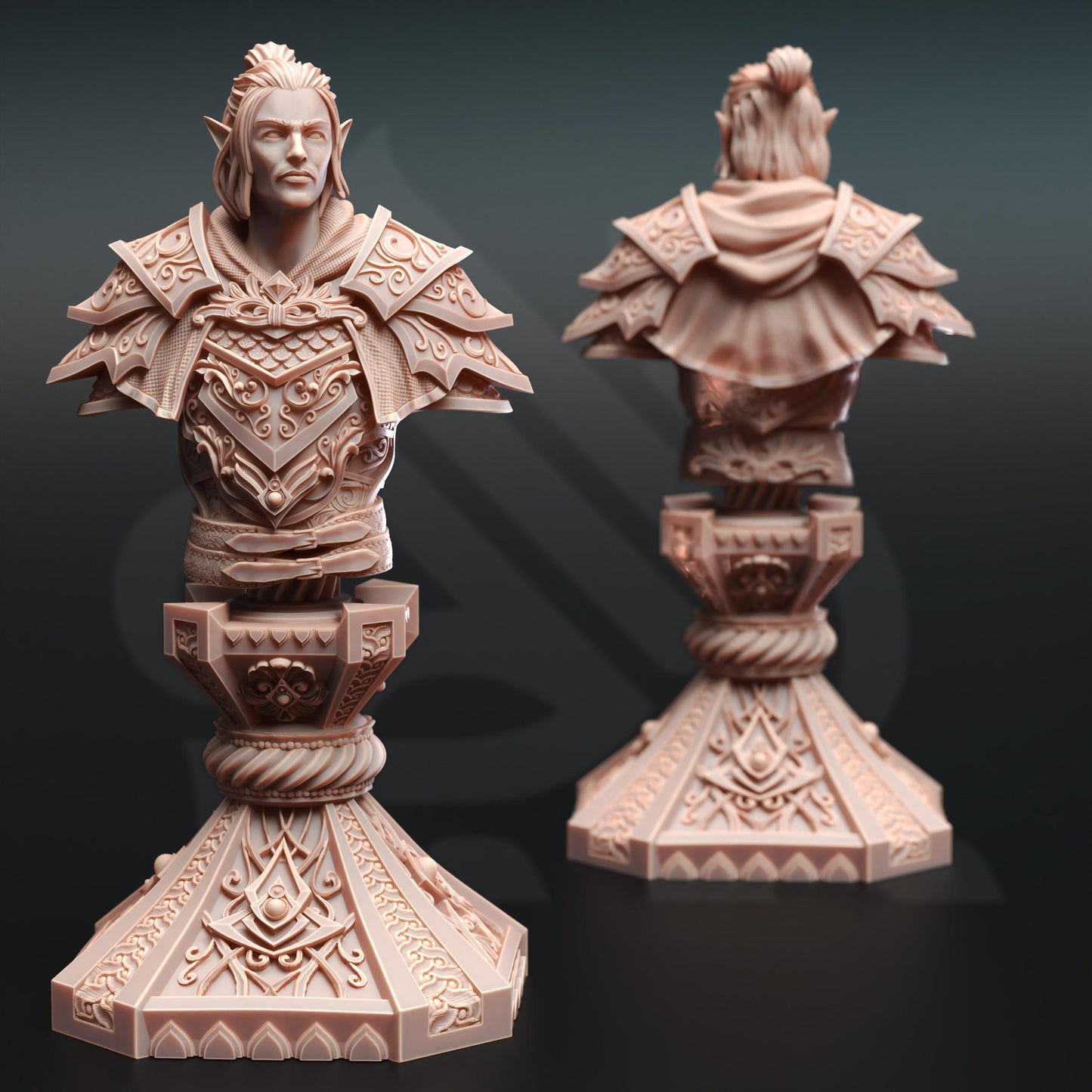 Ervion Ro Estel Character Bust - Elven Monster Hunter Ranger - The Adventure Continues - Unpainted
