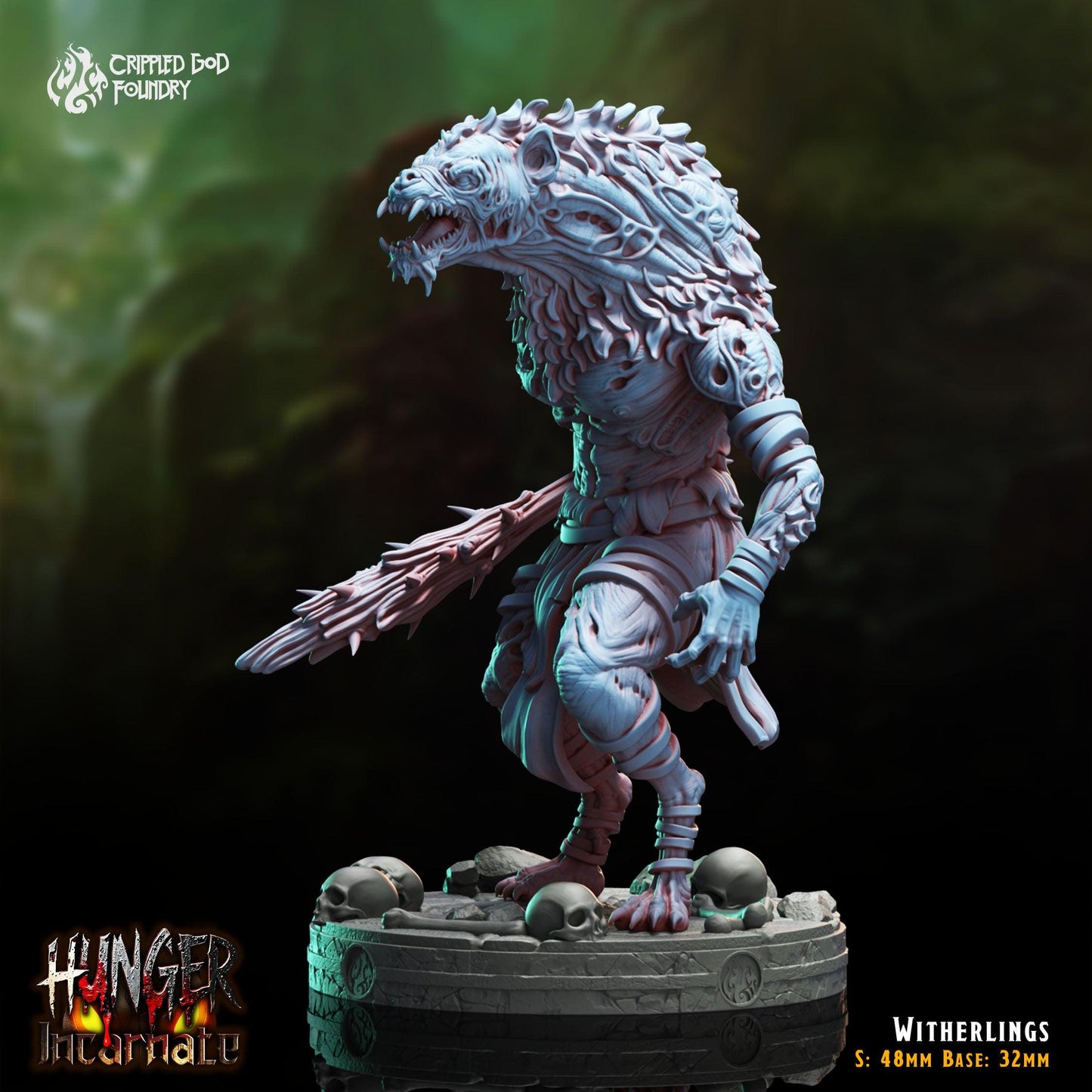 Gnoll Witherlings - 28mm to 32mm RPG Miniature for Tabletop Gaming - Unpainted Tabletop RPG Villain Miniature
