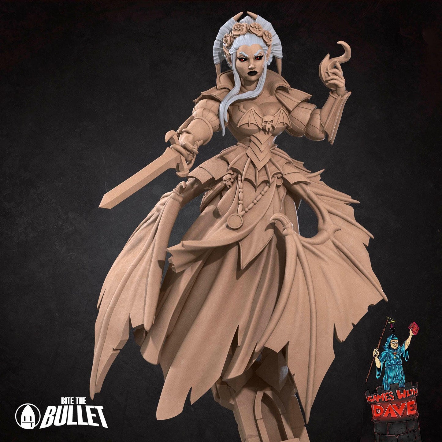 Vampiric Witch - Horror RPG Miniature - 28mm to 32mm RPG Miniature Designed by Bite the Bullet - Tabletop RPG Accessory