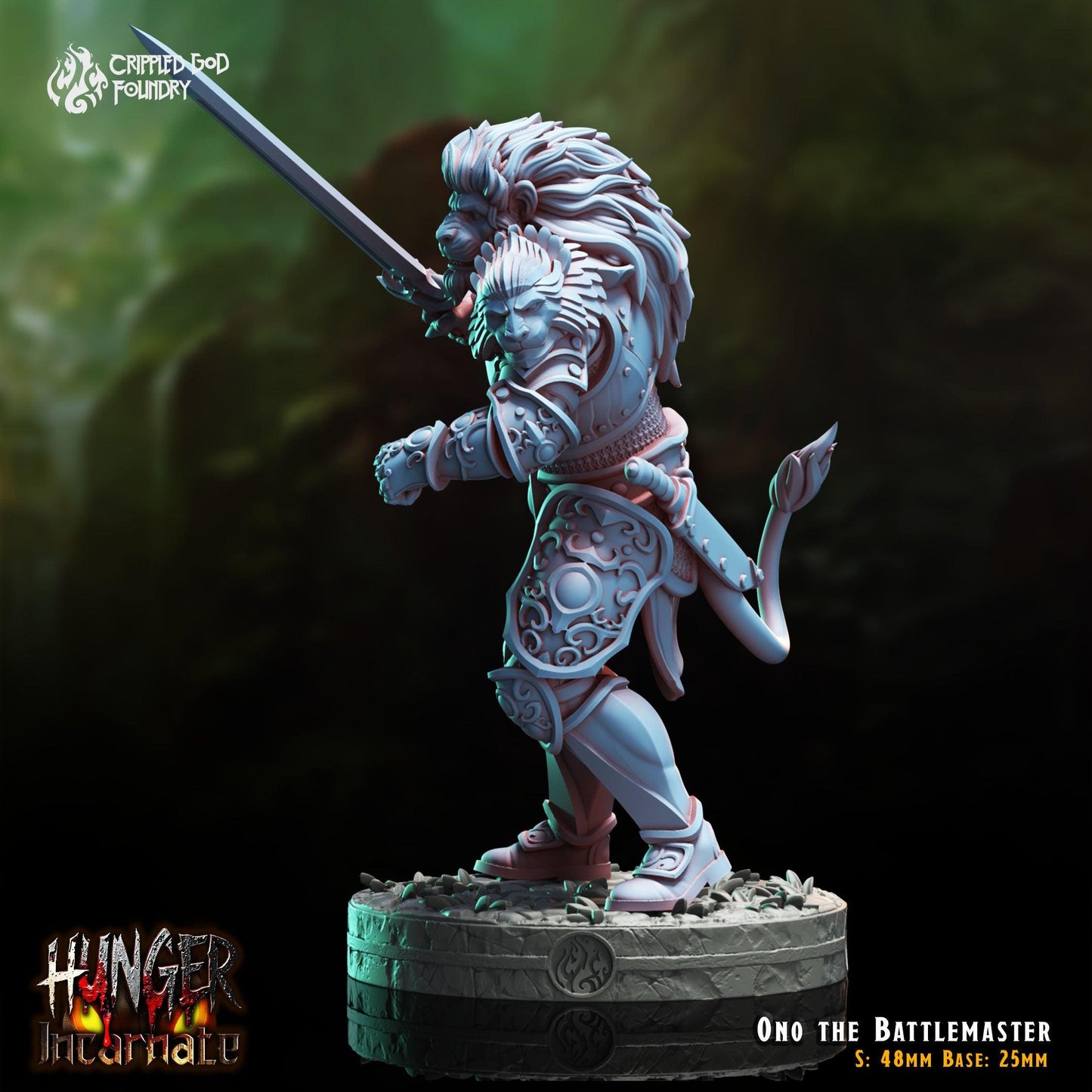 Ono the Battlemaster - 28mm to 32mm RPG Miniature for Tabletop Gaming - Unpainted Tabletop RPG Miniature