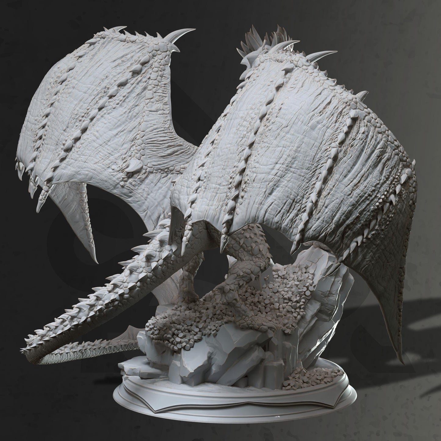 Brazatul - Large Ancient Bronze Dragon - 3D-Printed DND Dragon Miniature - Unpainted DND Mini
