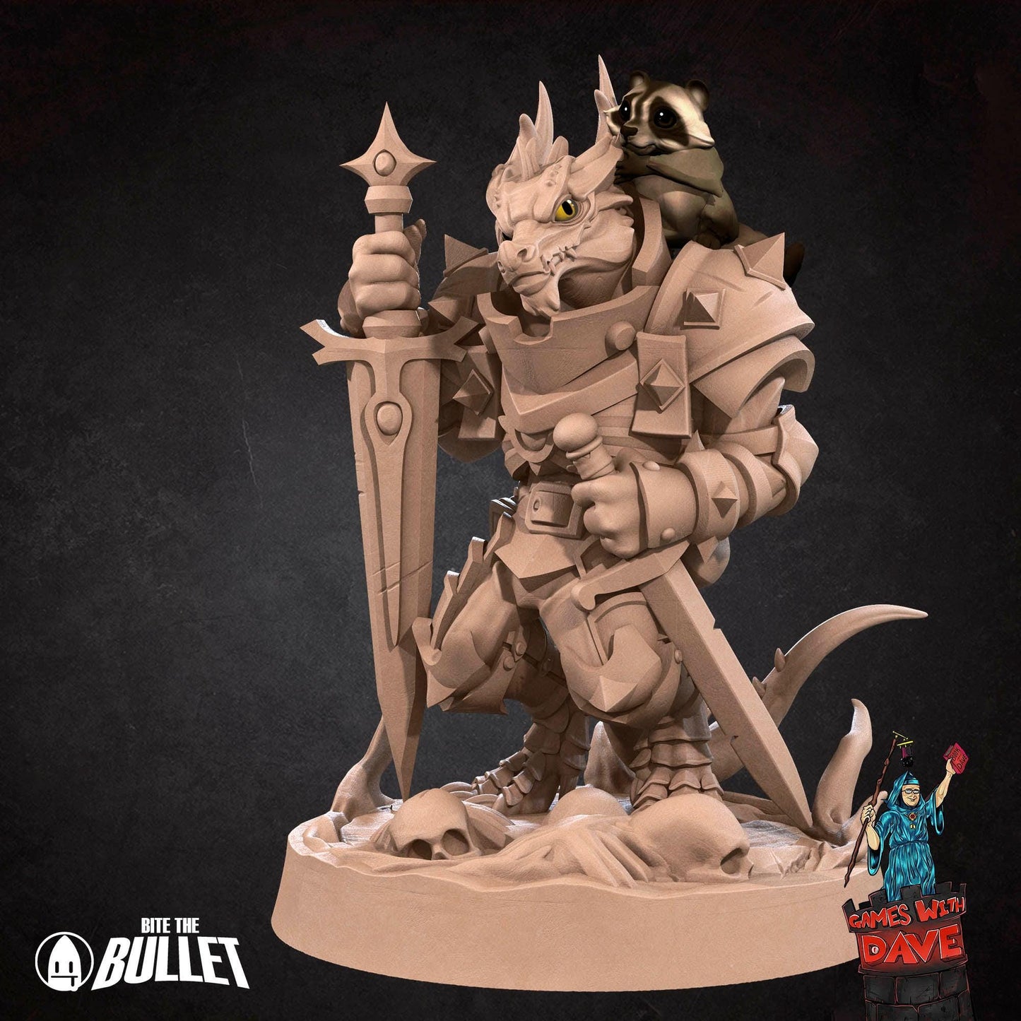 Kobold Paladin - RPG Monster Miniature - 28mm to 32mm RPG Miniature Designed by Bite the Bullet - Tabletop RPG Accessory
