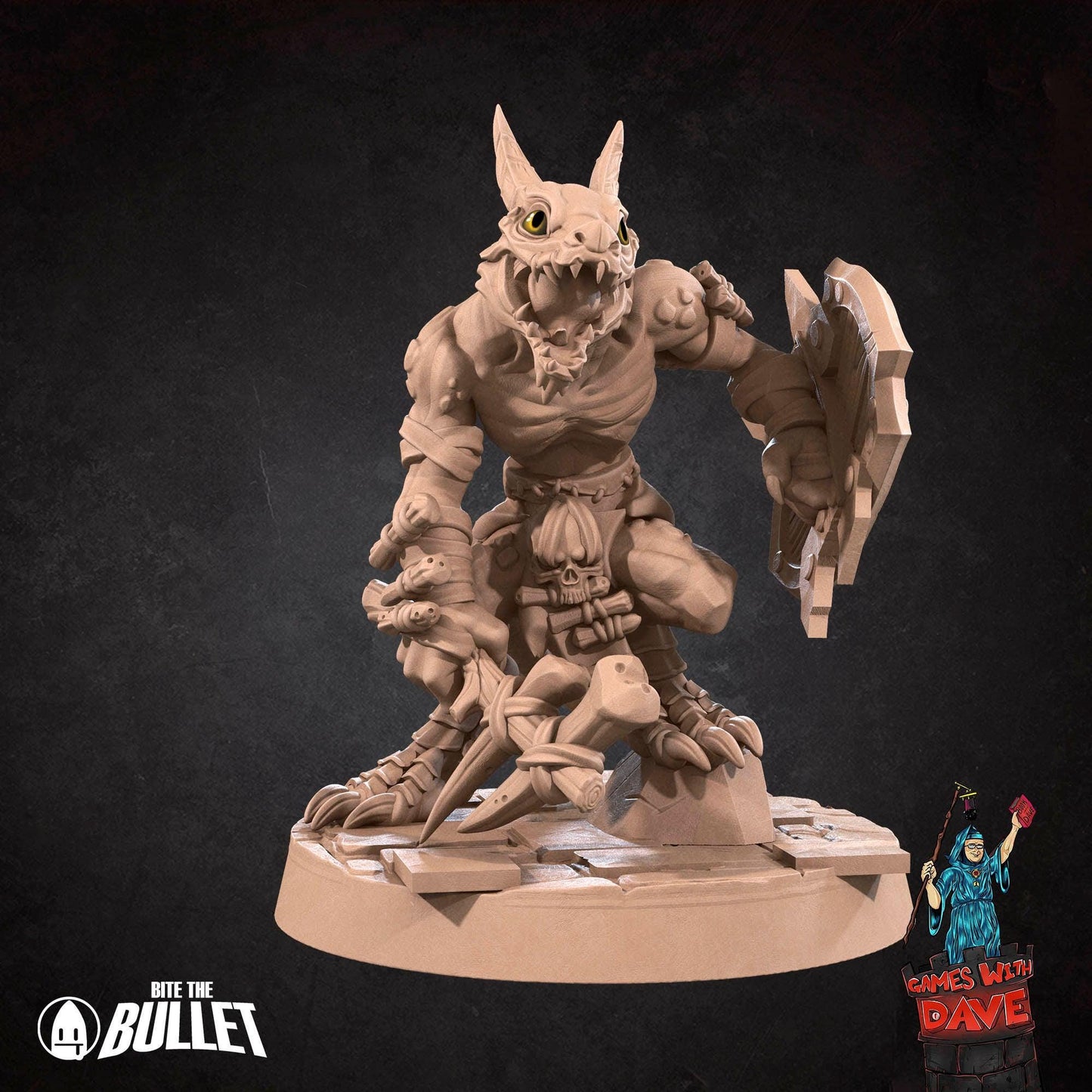 Kobold Barbarian - RPG Monster Miniature - 28mm to 32mm RPG Miniature Designed by Bite the Bullet - Tabletop RPG Accessory