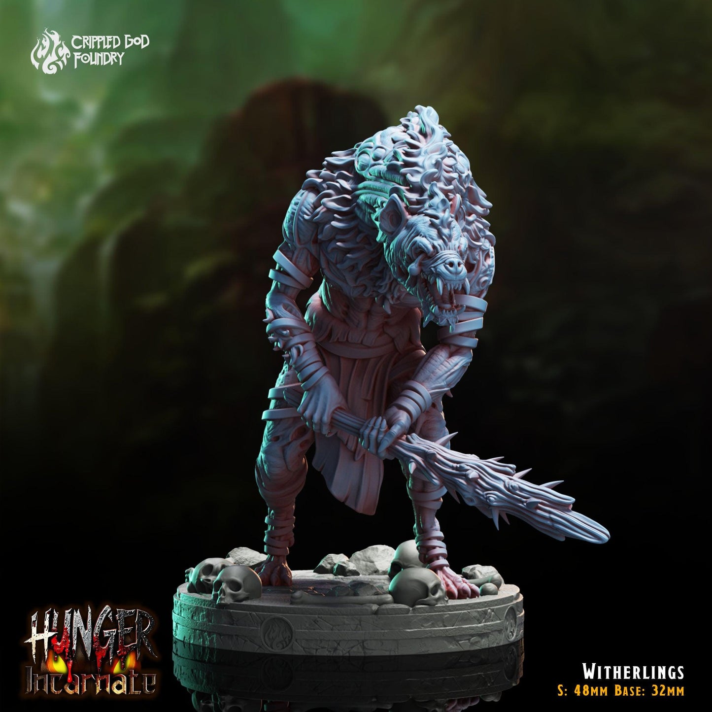 Gnoll Witherlings - 28mm to 32mm RPG Miniature for Tabletop Gaming - Unpainted Tabletop RPG Villain Miniature