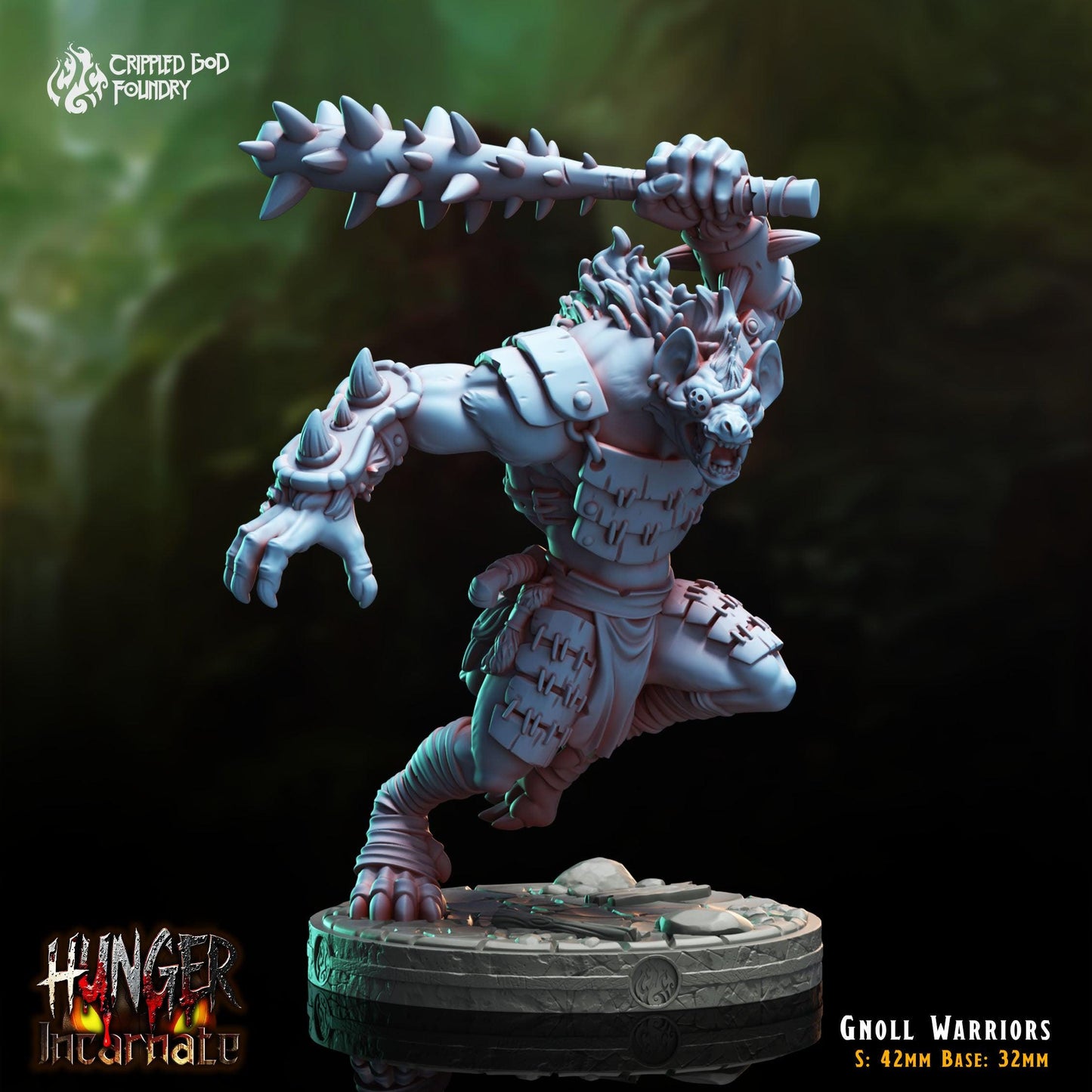 Gnoll Warriors - 28mm to 32mm RPG Miniature for Tabletop Gaming - Unpainted Tabletop RPG Villain Miniature