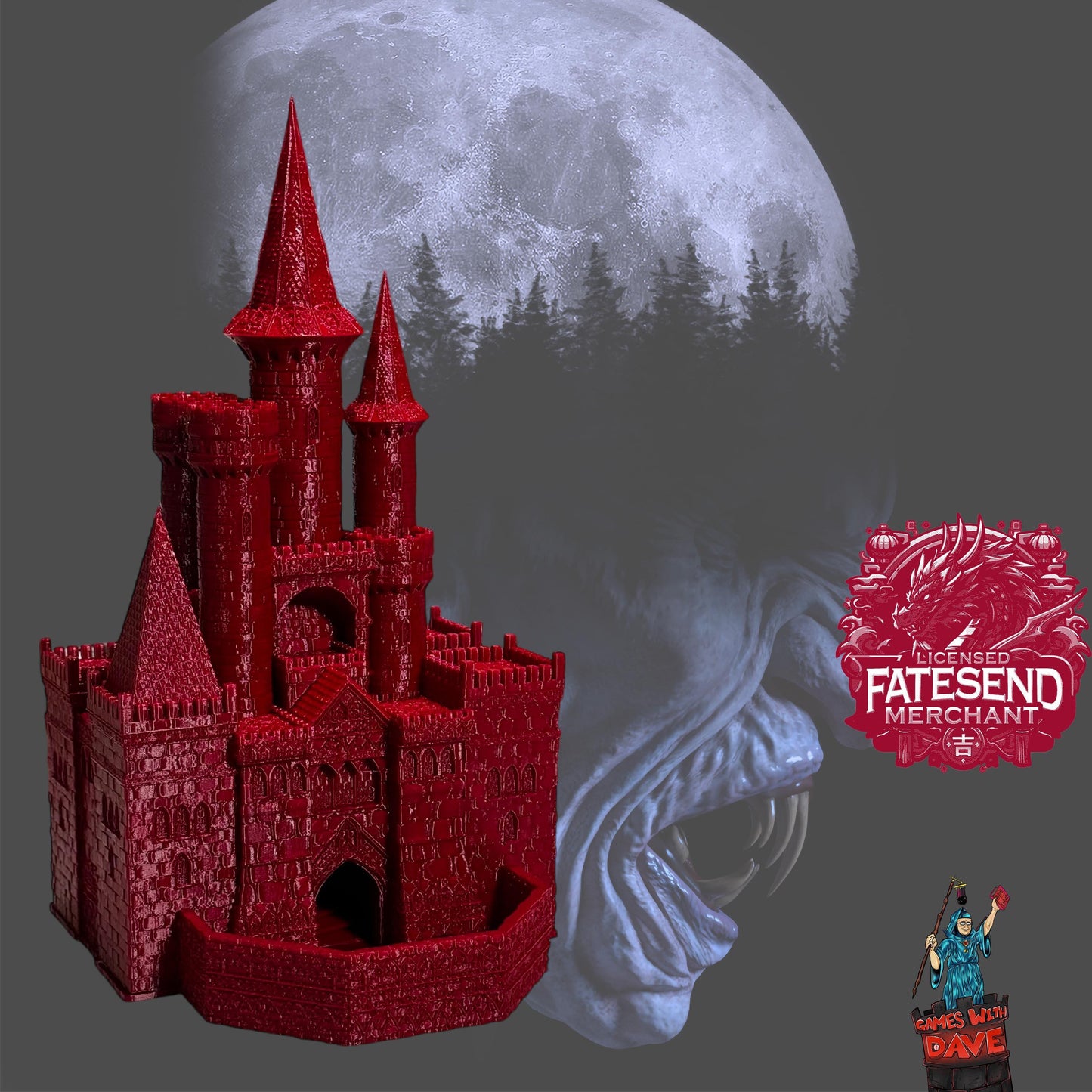 Gothic Vampire Dice Tower for TTRPG's - Available in Multiple Colors - By Fates End