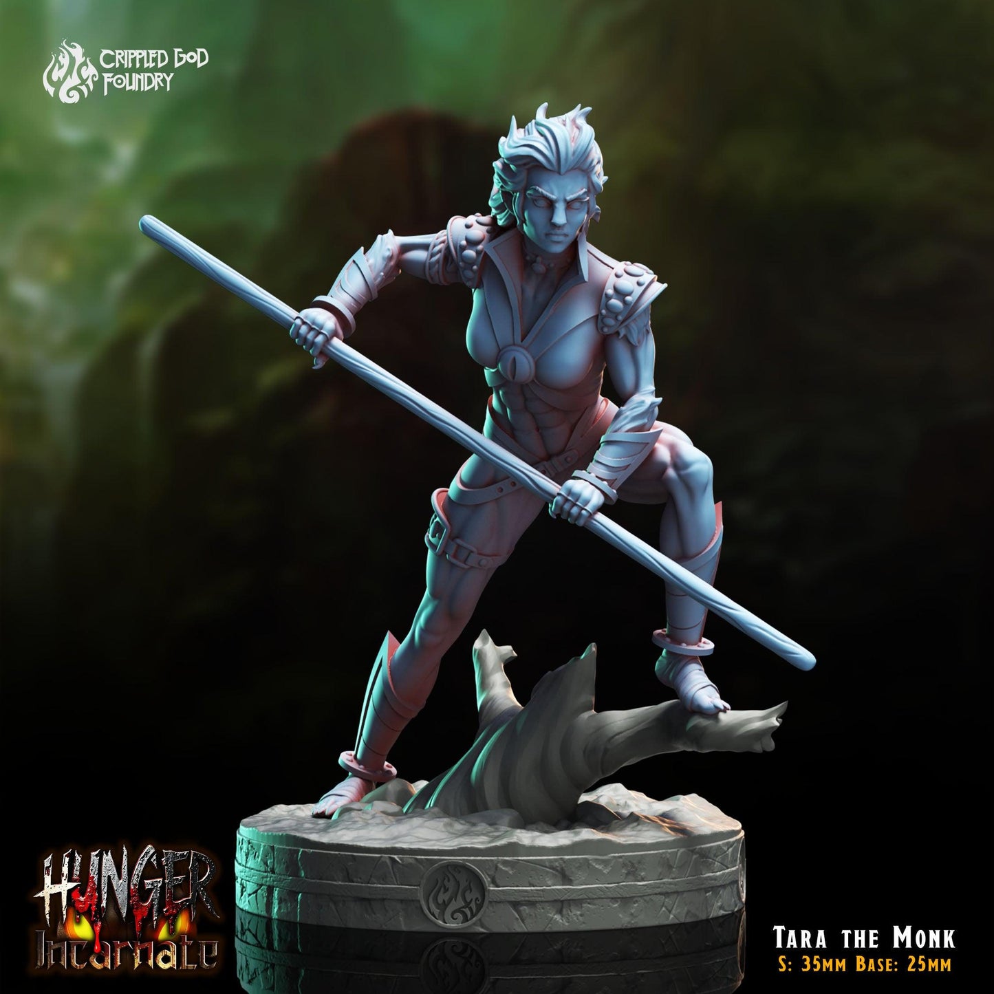 Tara the Monk - 28mm to 32mm RPG Miniature for Tabletop Gaming - Unpainted Tabletop RPG Villain Miniature