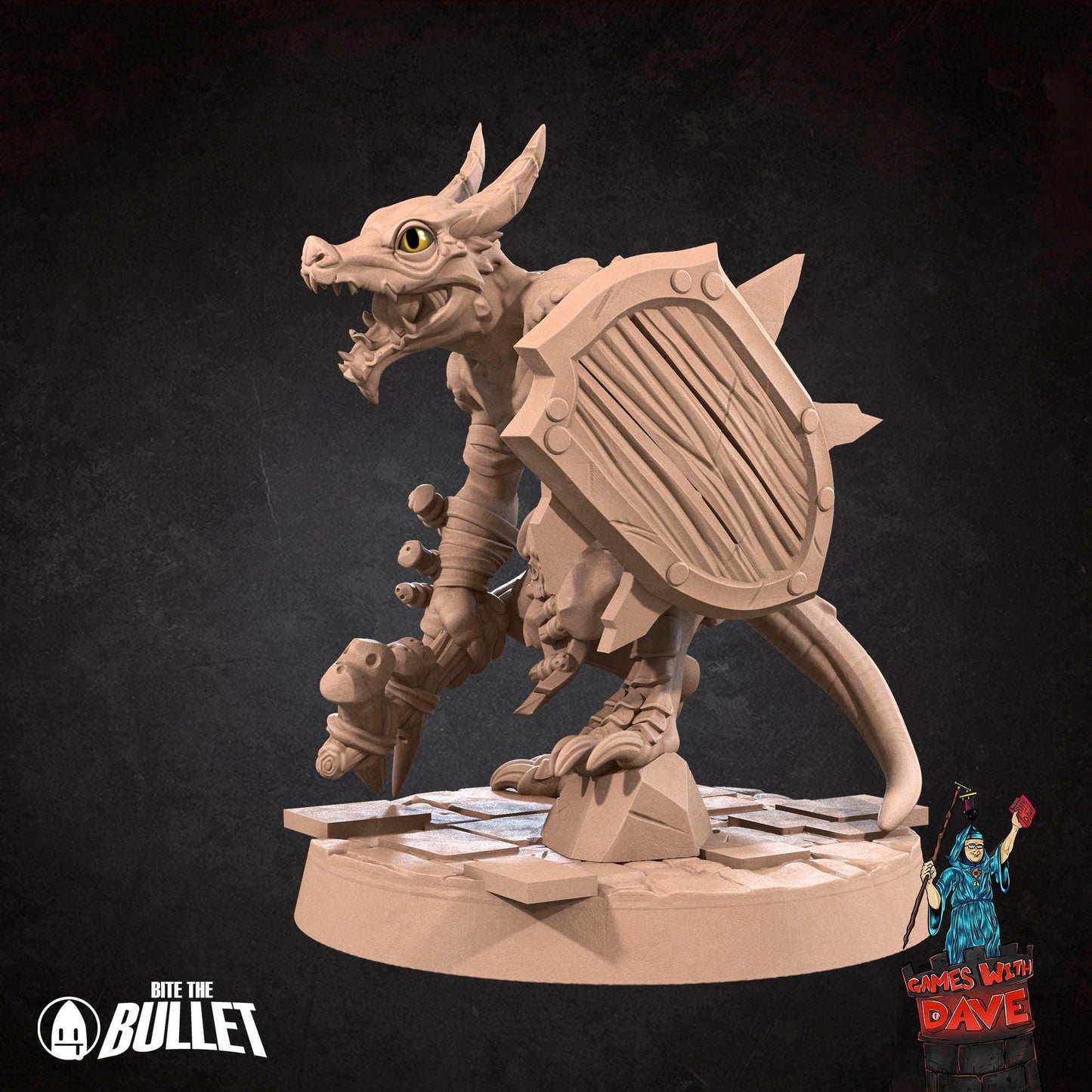 Kobold Barbarian - RPG Monster Miniature - 28mm to 32mm RPG Miniature Designed by Bite the Bullet - Tabletop RPG Accessory