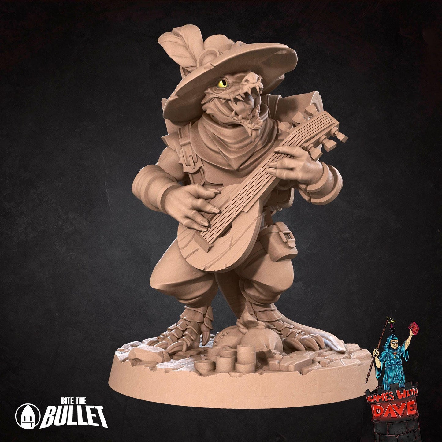 Kobold Bard - RPG Monster Miniature - 28mm to 32mm RPG Miniature Designed by Bite the Bullet - Tabletop RPG Accessory