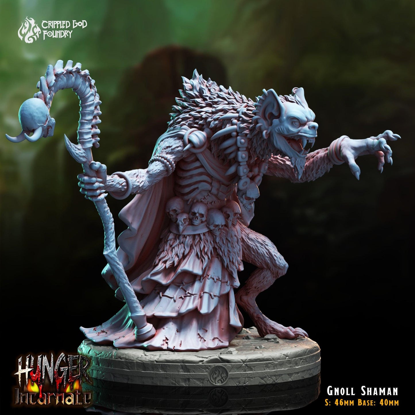 Gnoll Shaman - 28mm to 32mm RPG Miniature for Tabletop Gaming - Unpainted Tabletop RPG Villain Miniature