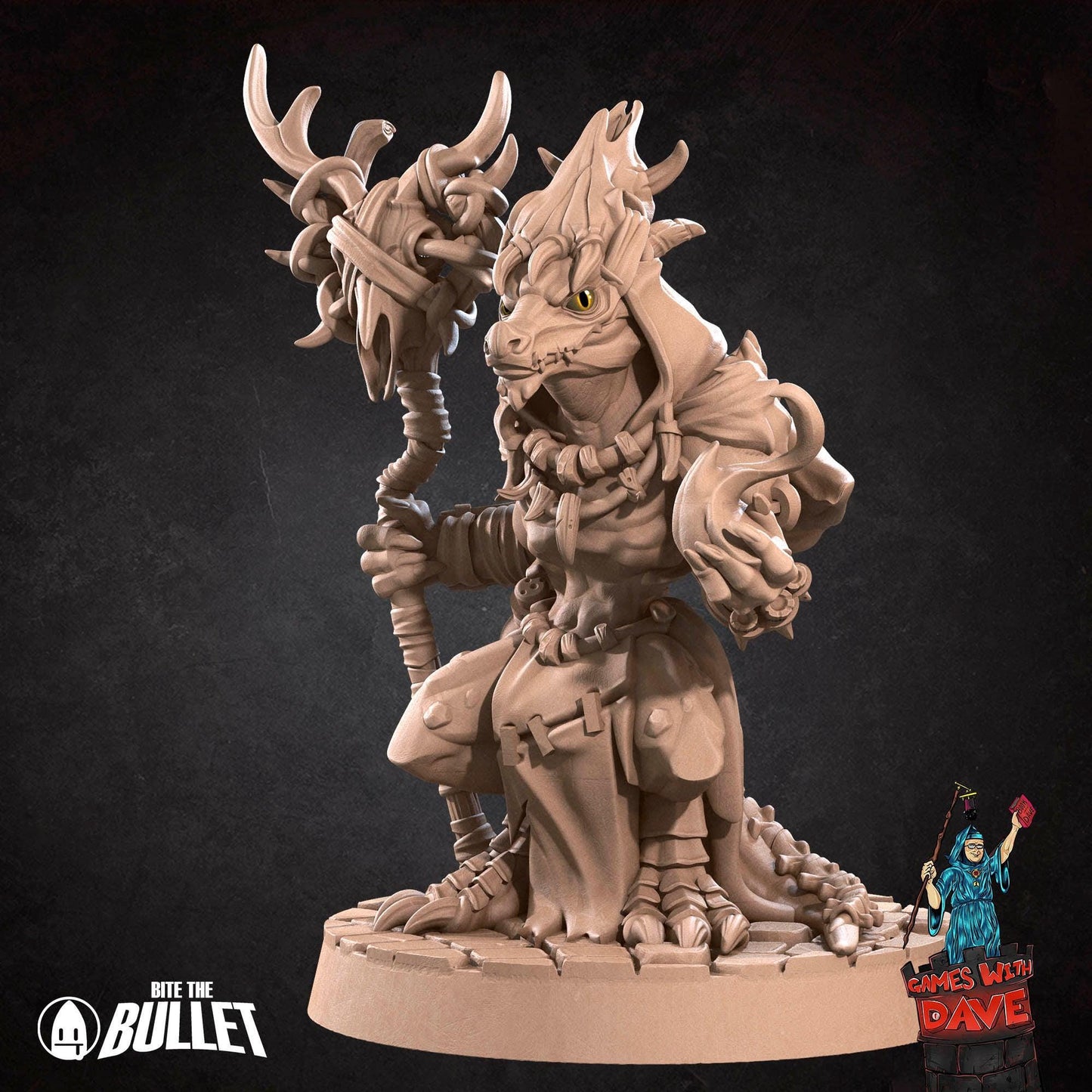 Kobold Warlock - RPG Monster Miniature - 28mm to 32mm RPG Miniature Designed by Bite the Bullet - Tabletop RPG Accessory