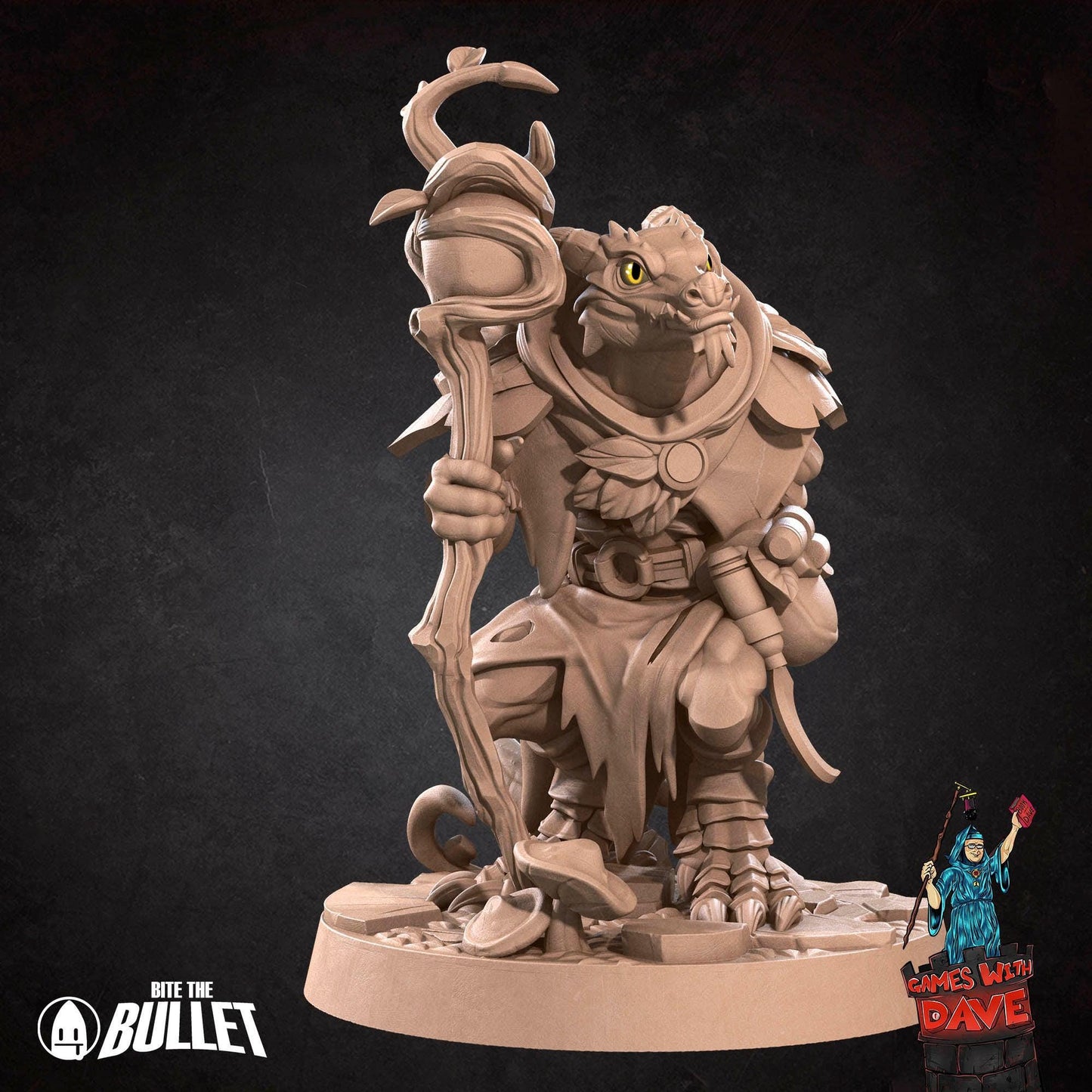Kobold Druid - RPG Monster Miniature - 28mm to 32mm RPG Miniature Designed by Bite the Bullet - Tabletop RPG Accessory